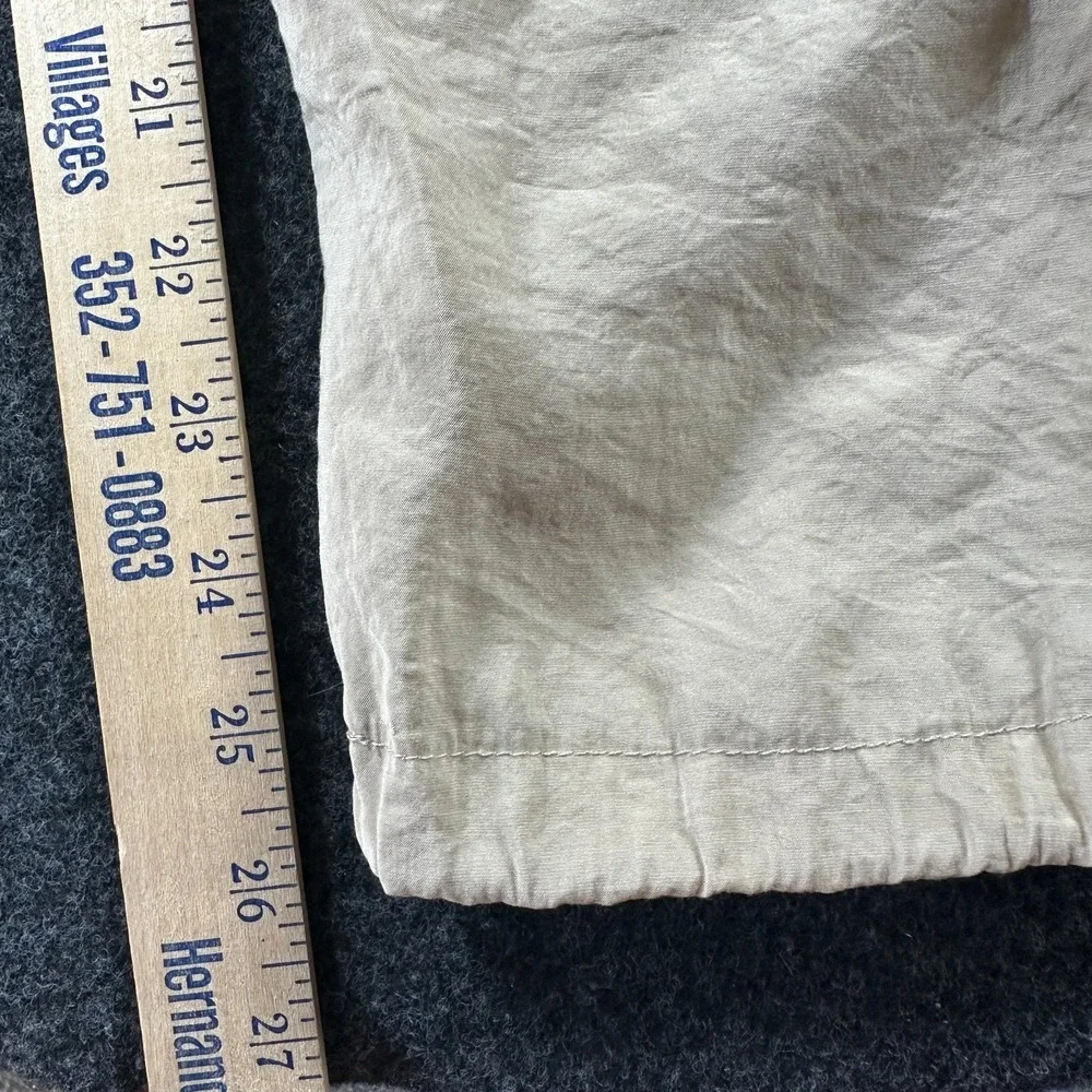 Joie Linen Blend Cargo Pants Sz LG Drawstring Beige  Cargo Pockets Elastic Waist